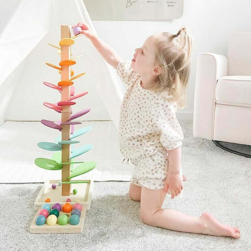 Farverig Træ-Kuglebane til Sjov og Lærerig Leg Toy Tech Butik