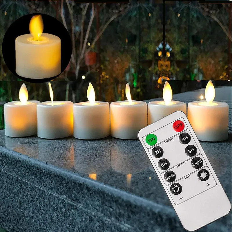 Flammeløs LED Fyrfadslys til Sikker Dekorativ Belysning Stemningsbelysning Tech Butik 6 stk.