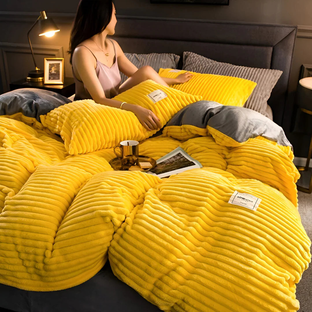 Dynebetræk Sengesæt med Pudebetræk – Ekstra Blødt, Varmt og Vaskbart Flannel duvet cover Tech Butik