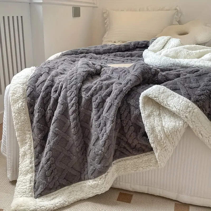 Fluffy Sherpa Fleece Tæppe – Ultra-blødt og Varmt Plaid til Afslapning Inde og Ude Tæpper & Plaider Tech Butik