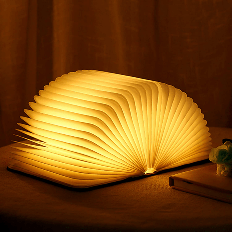Fortryllet Boglampe – Magisk Sammenklappelig Lampe med Genopladeligt LED-lys Belysning Tech Butik Default