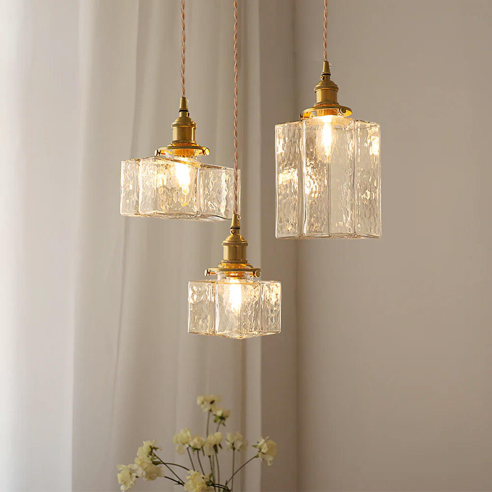 Geometrisk design med tekstureret glaspendellampe Pendellampe Tech Butik