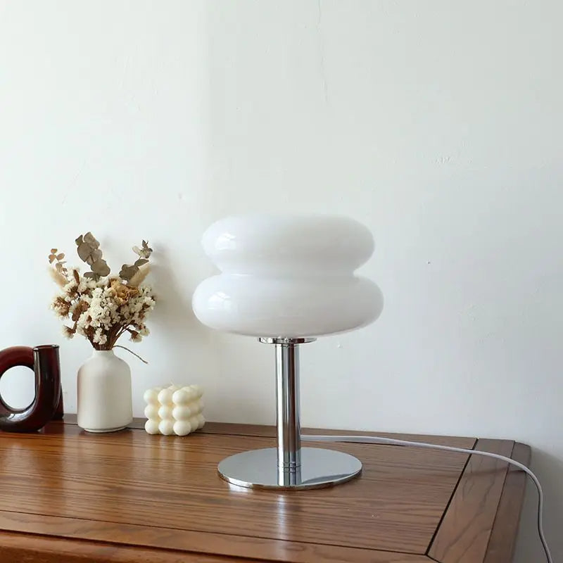 Glaskuppel LED Bordlampe til Moderne Boligindretning Bordlamper Tech Butik Hvid
