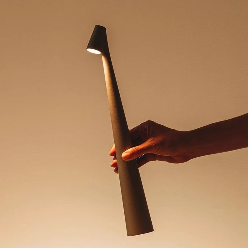 Gulvlampe minimalistisk ledningsfrit design og fleksibel belysning Bordlamper Tech Butik Brun 35cm
