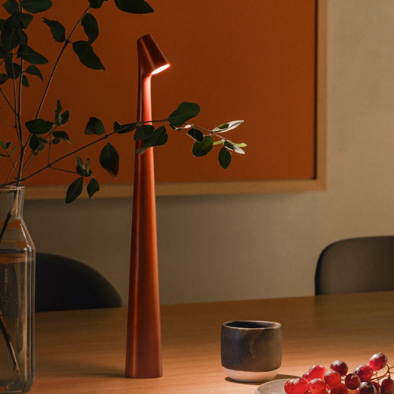 Gulvlampe minimalistisk ledningsfrit design og fleksibel belysning Bordlamper Tech Butik Rød 35cm