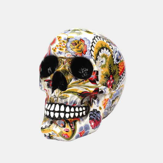 Håndmalet Kranium – Unik Dekoration til Halloween og Boligindretning Skulpturer og figurer Tech Butik