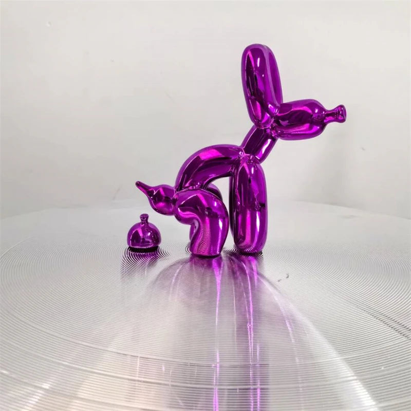 Ballonhund af Ballade – Håndlavet Resinfigur med Legende Design Skulpturer Tech Butik Lilla
