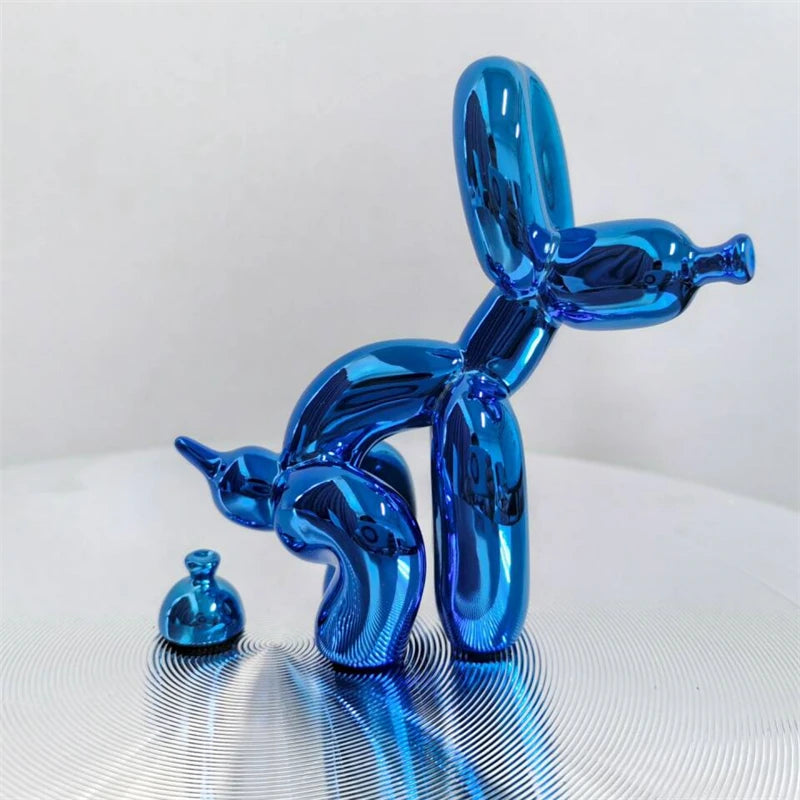 Ballonhund af Ballade – Håndlavet Resinfigur med Legende Design Skulpturer Tech Butik Blå