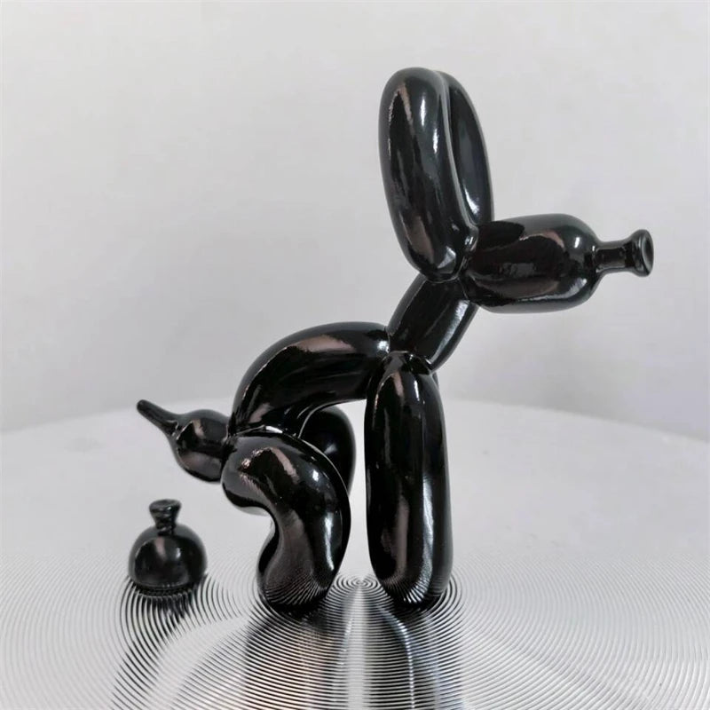 Ballonhund af Ballade – Håndlavet Resinfigur med Legende Design Skulpturer Tech Butik Sort