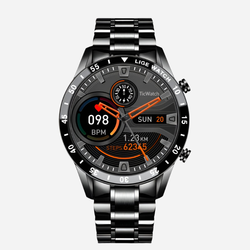 Luksuriøst Smart Fitness Ur med Bluetooth-opkald og Sundhedsovervågning Smart Watch Tech Butik Sølv