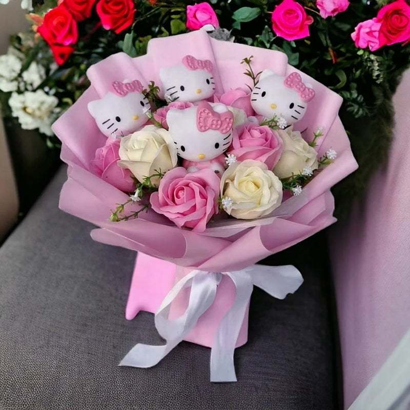 Hello Kitty Blomsterbuket – Bedårende blomsterarrangement til glædelige gaver Home & Decor Tech Butik