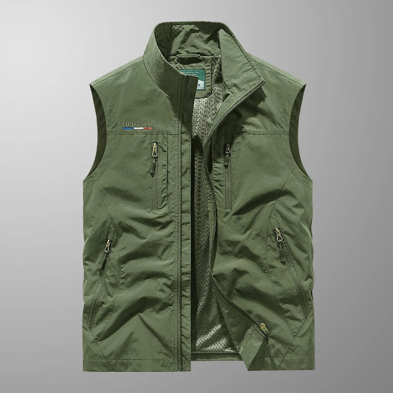Åndbar Multi-Lomme Vest til Mænd – Letvægt Komfort til Udendørs Eventyr Herre udendørs veste Tech Butik