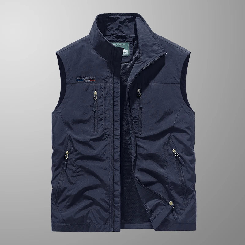 Åndbar Multi-Lomme Vest til Mænd – Letvægt Komfort til Udendørs Eventyr Herre udendørs veste Tech Butik Mørkeblå M
