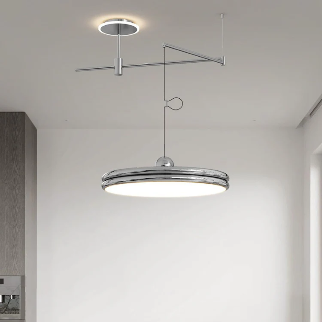 Loftlampe med Roterende Arme til Moderne Indretning Pendellampe Tech Butik Sølv Ø30cm