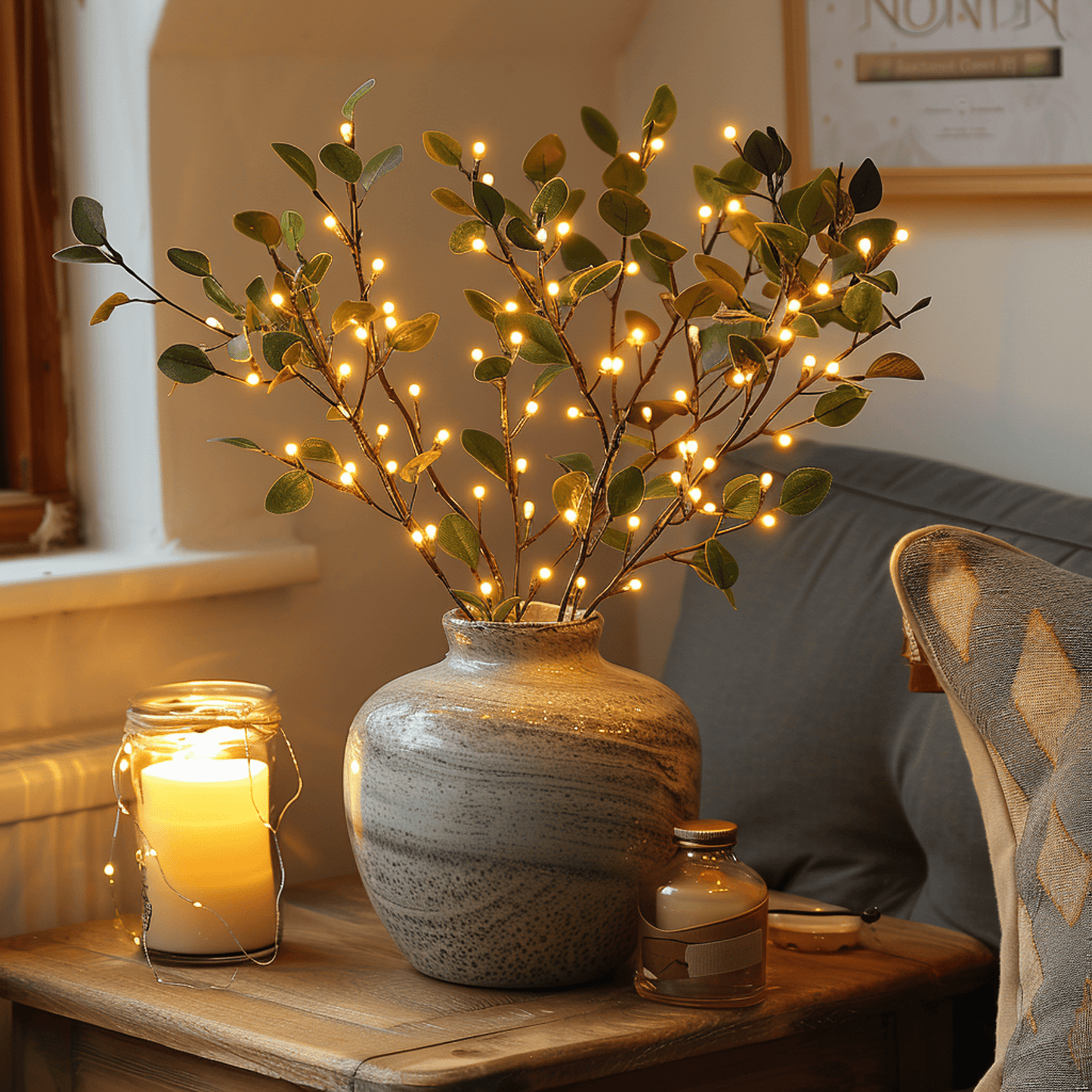 Eventyrlig Olivengren med Lys til Magisk Hjemmeindretning Bordlampe Tech Butik