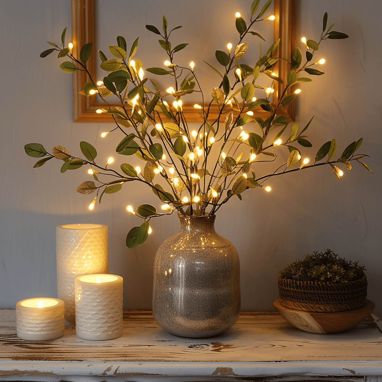 Eventyrlig Olivengren med Lys til Magisk Hjemmeindretning Bordlampe Tech Butik