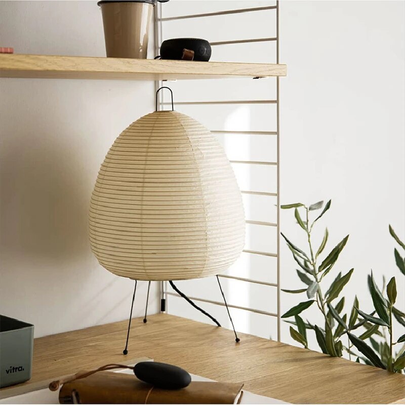 Klassisk Gulvlampe med Rispapirlook til Rolige Rum Bordlamper Tech Butik