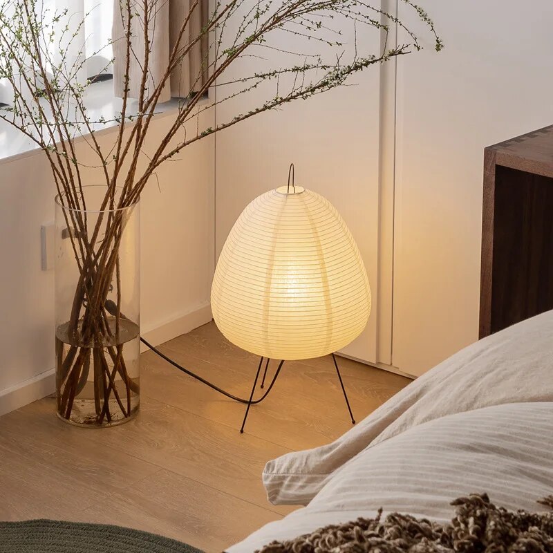 Klassisk Gulvlampe med Rispapirlook til Rolige Rum Bordlamper Tech Butik