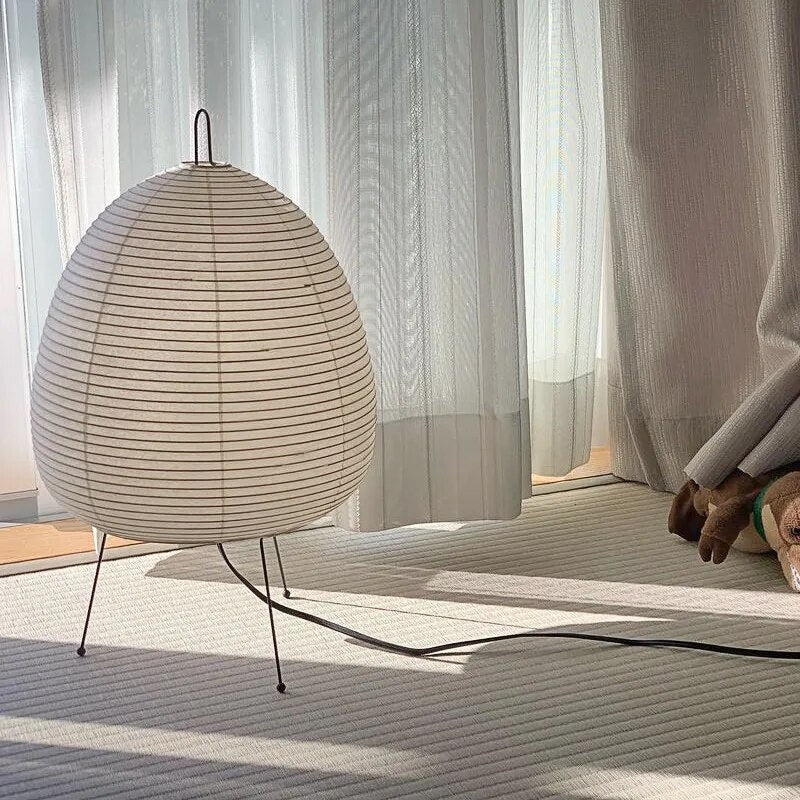 Klassisk Gulvlampe med Rispapirlook til Rolige Rum Bordlamper Tech Butik