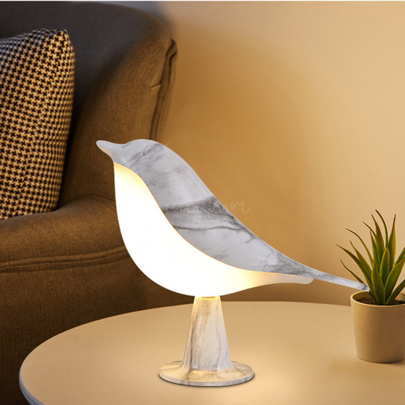 Kreativ Genopladelig LED Natlampe i Fugleform Lamp Tech Butik Grå