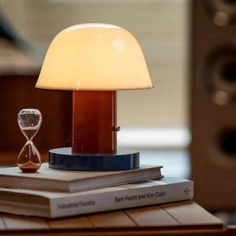 Kreativ Svampeformet LED Bordlampe til Hyggelig Boligindretning Bordlamper Tech Butik Rød