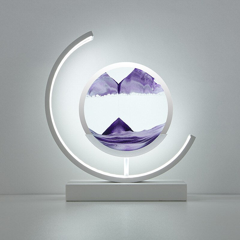 LED Sandkunst Ramme til Afslappende Hjemmedekoration Bordlamper Tech Butik Lilla Hvid