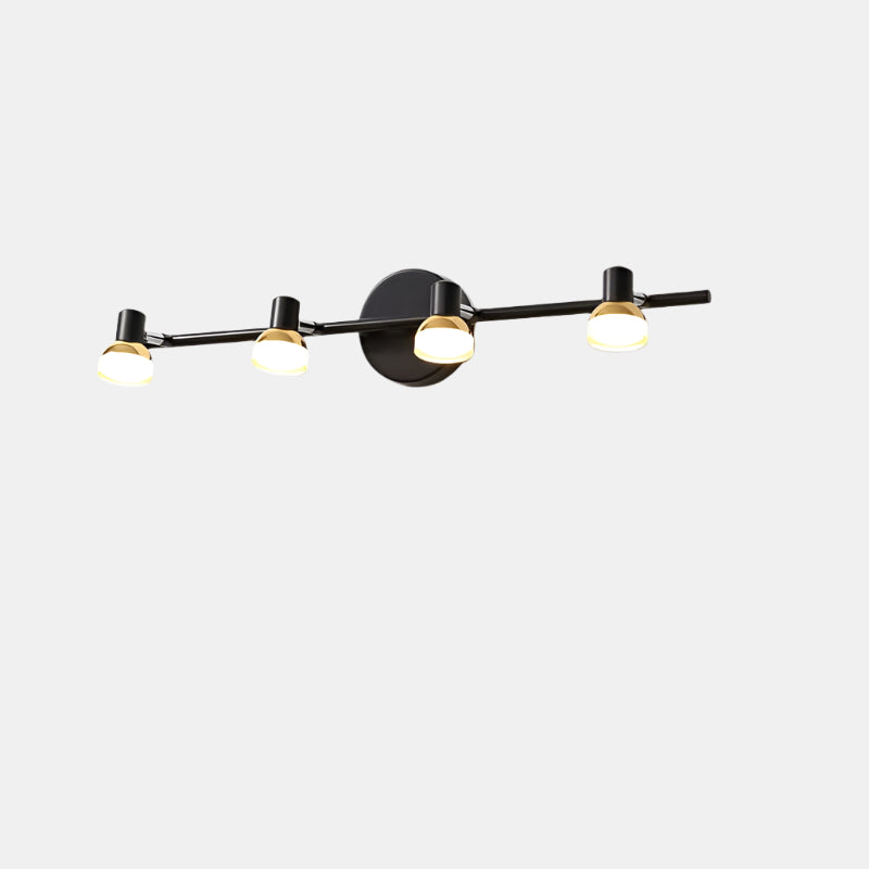 LED væglampe spejl med flere hoveder til badeværelse og soveværelse Væglamper Tech Butik Sort Varm hvid 4 Hoveder