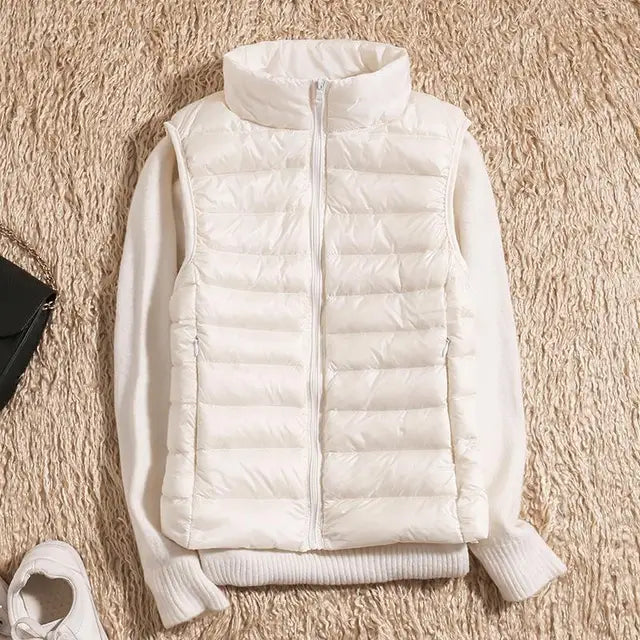 Ultra-Let Dunvest – Varm, Stilfuld og Alsidig Veste Tech Butik Hvid S