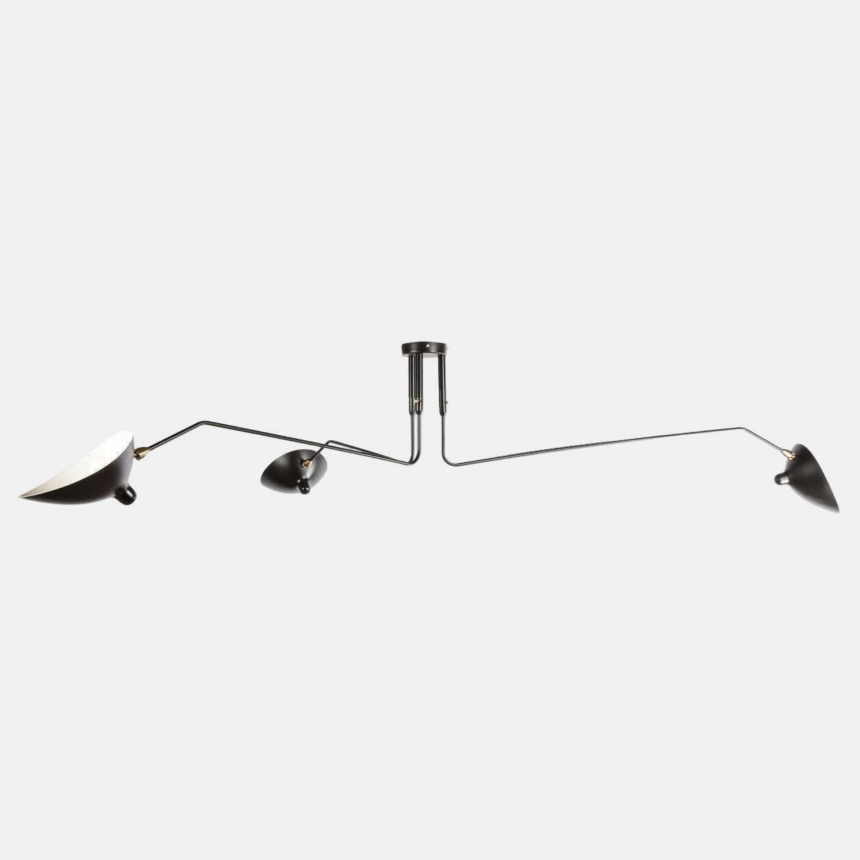 3-Arms Justerbar Væglampe til Elegant Belysning Loftslampe Tech Butik 3 hoveder: L 150cm x H 32cm Sort