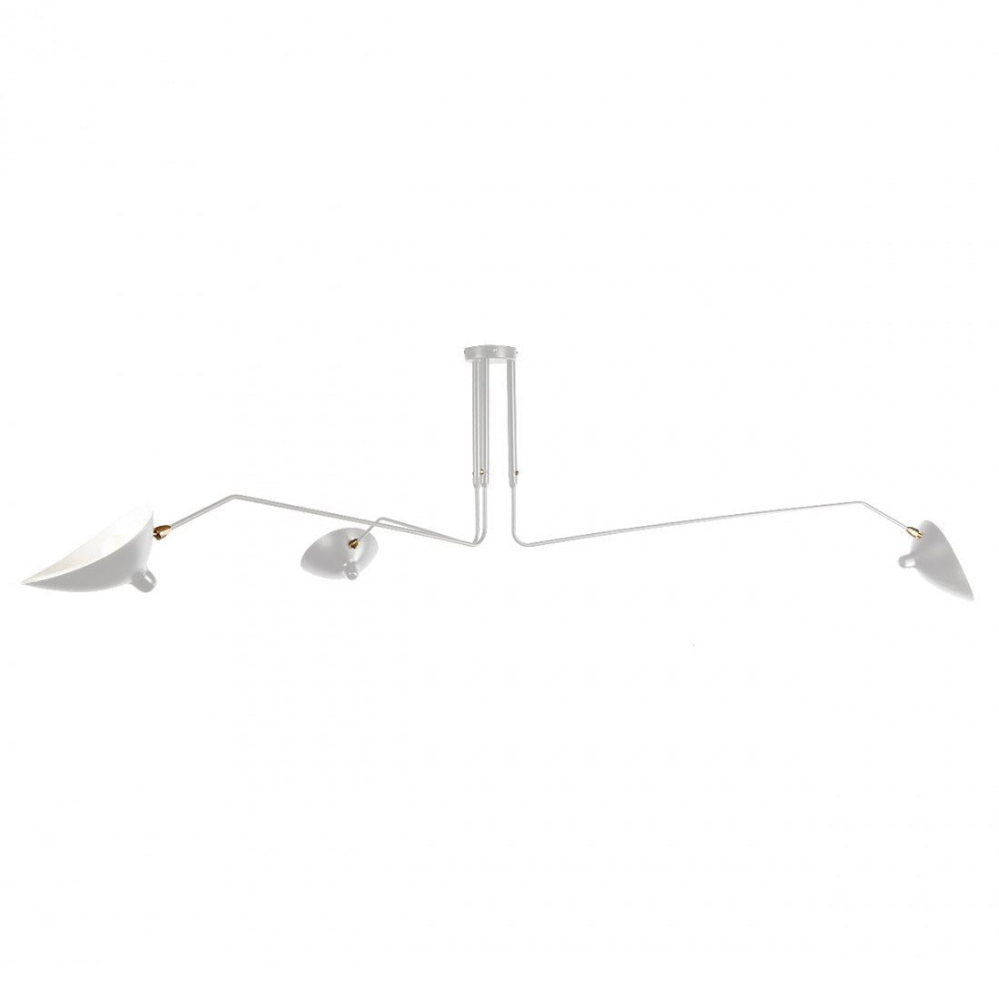 3-Arms Justerbar Væglampe til Elegant Belysning Loftslampe Tech Butik 3 hoveder: L 150cm x H 32cm Hvid