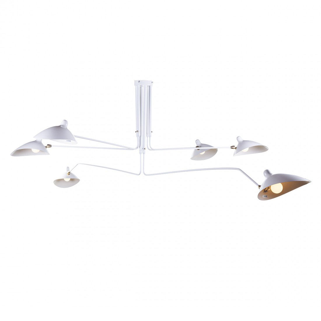 3-Arms Justerbar Væglampe til Elegant Belysning Loftslampe Tech Butik 6 hoveder: L 220cm x H 32cm Hvid