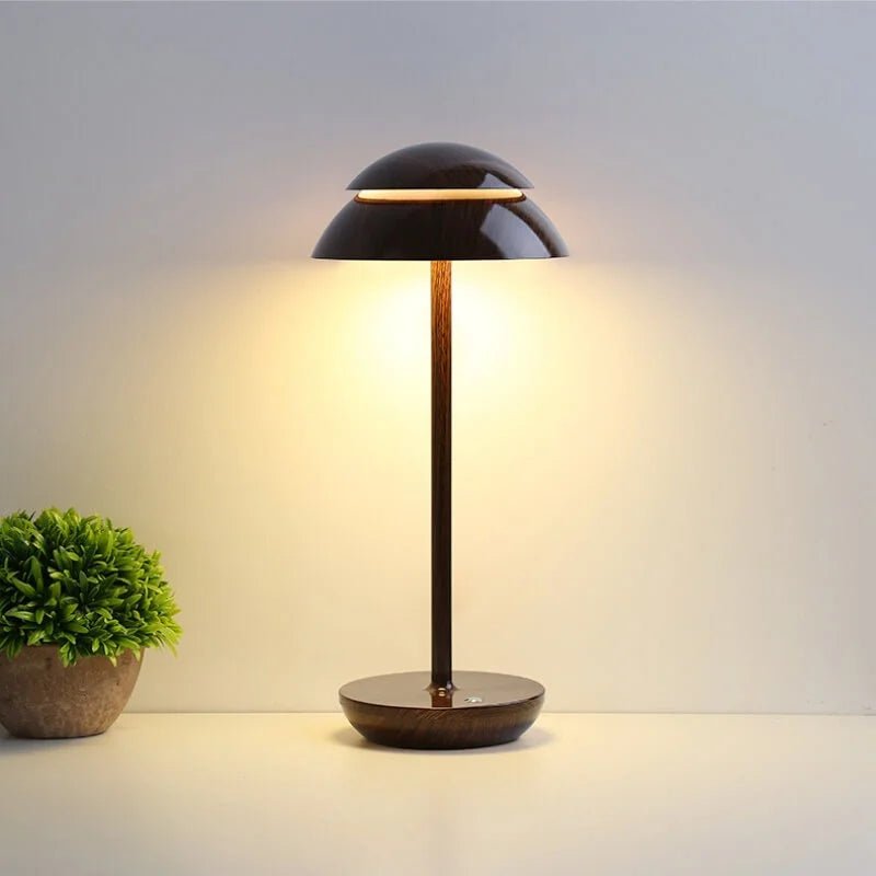 Lysende Prestige Lampe med Justerbart Varmt Lys Bordlampe Tech Butik Valnød