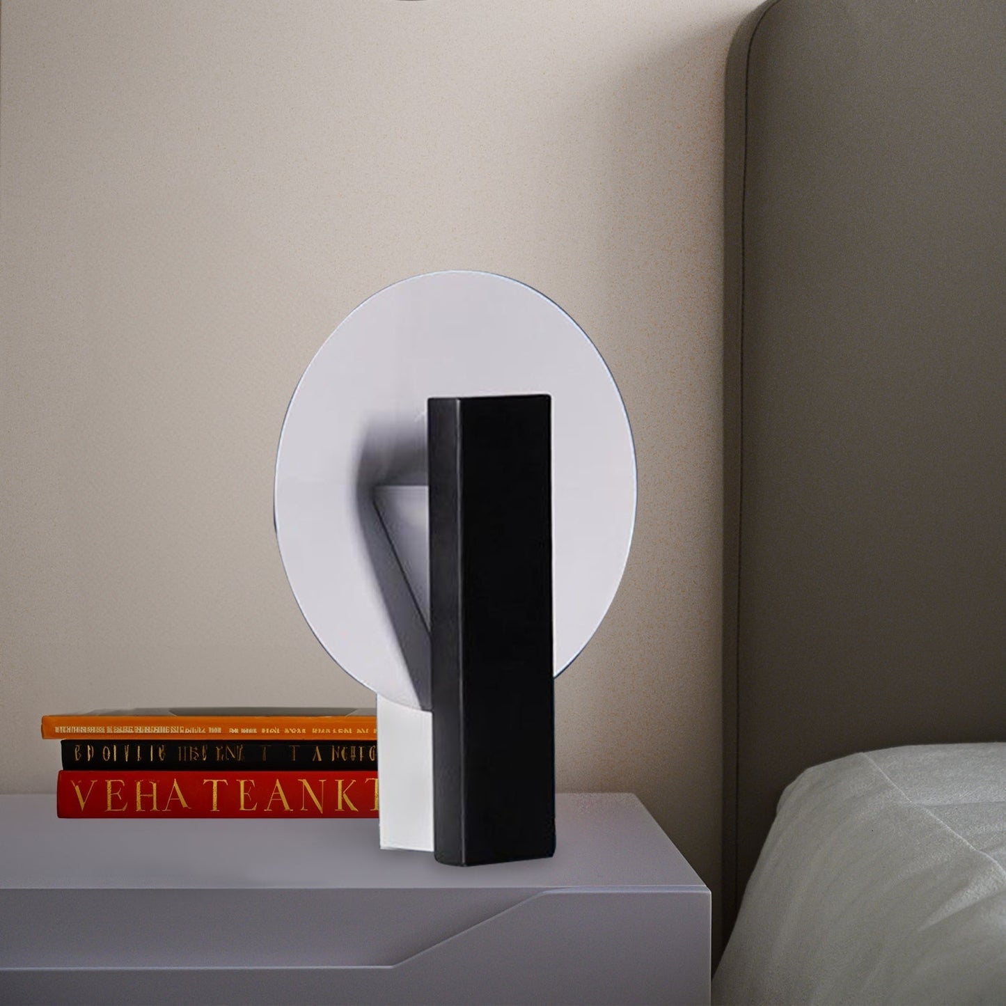 Midnatts Circle Bordlampe i Sfærisk Design med Metalbase Væglampe Tech Butik