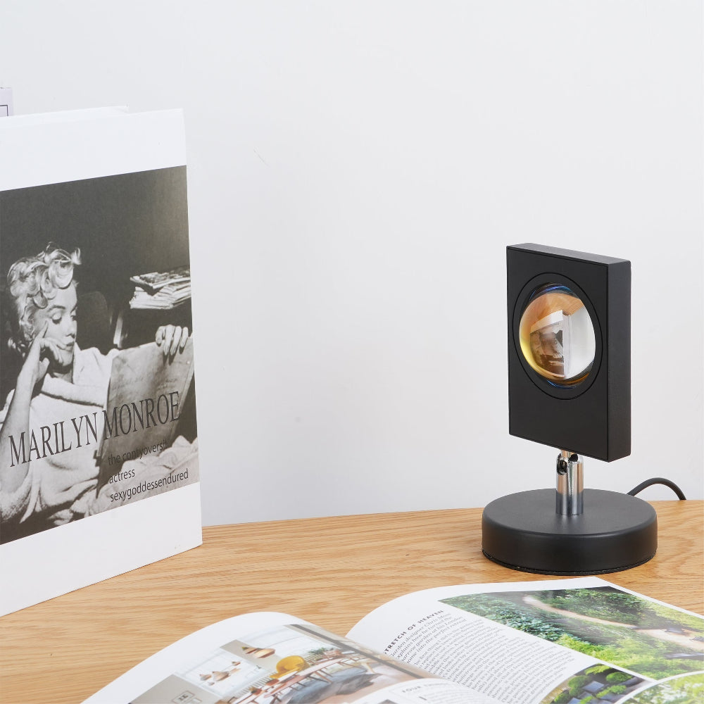 Minimalistisk LED Bordlampe med Cirkulær Halo-Projektion Bordlampe Tech Butik