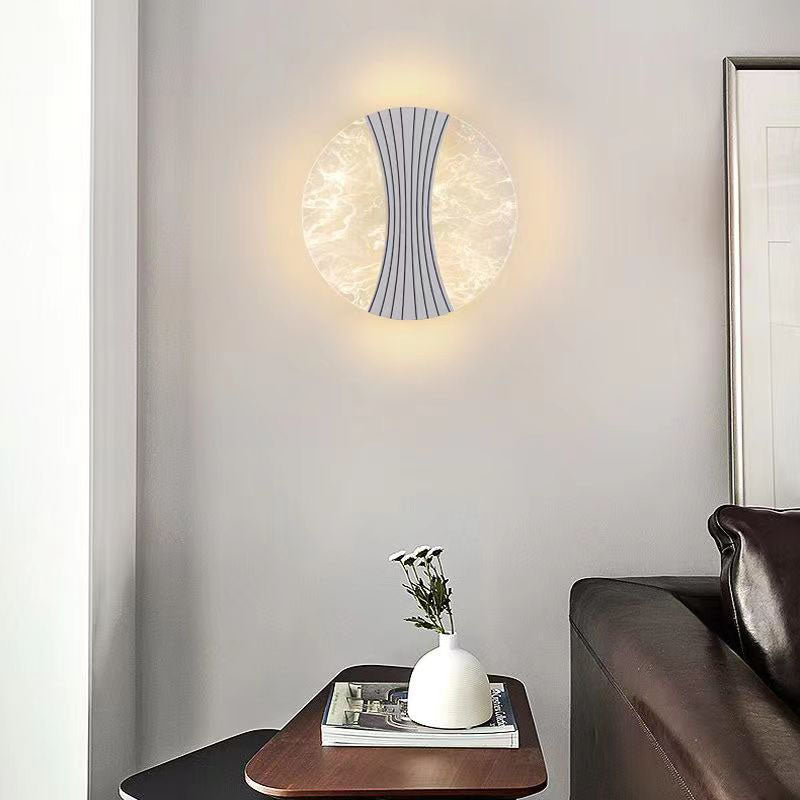 Minimalistisk LED Væglampe til Moderne Rum Væglamper Tech Butik Runde - C Varmt lys