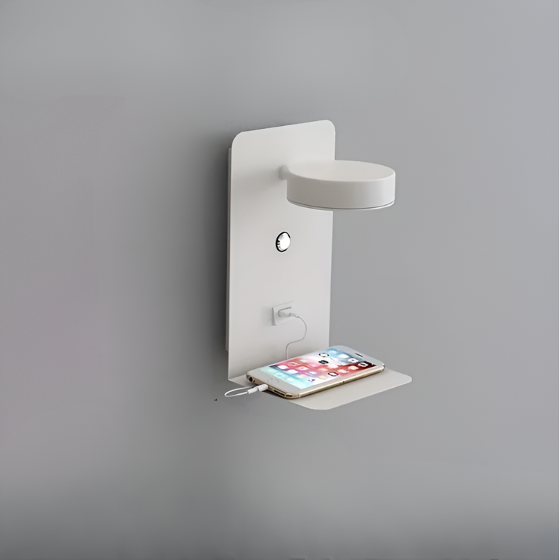 Minimalistisk nattelygte med USB opladning og pladsbesparende justerbar belysning til soveværelset Belysning Tech Butik Hvid 24*14*12cm