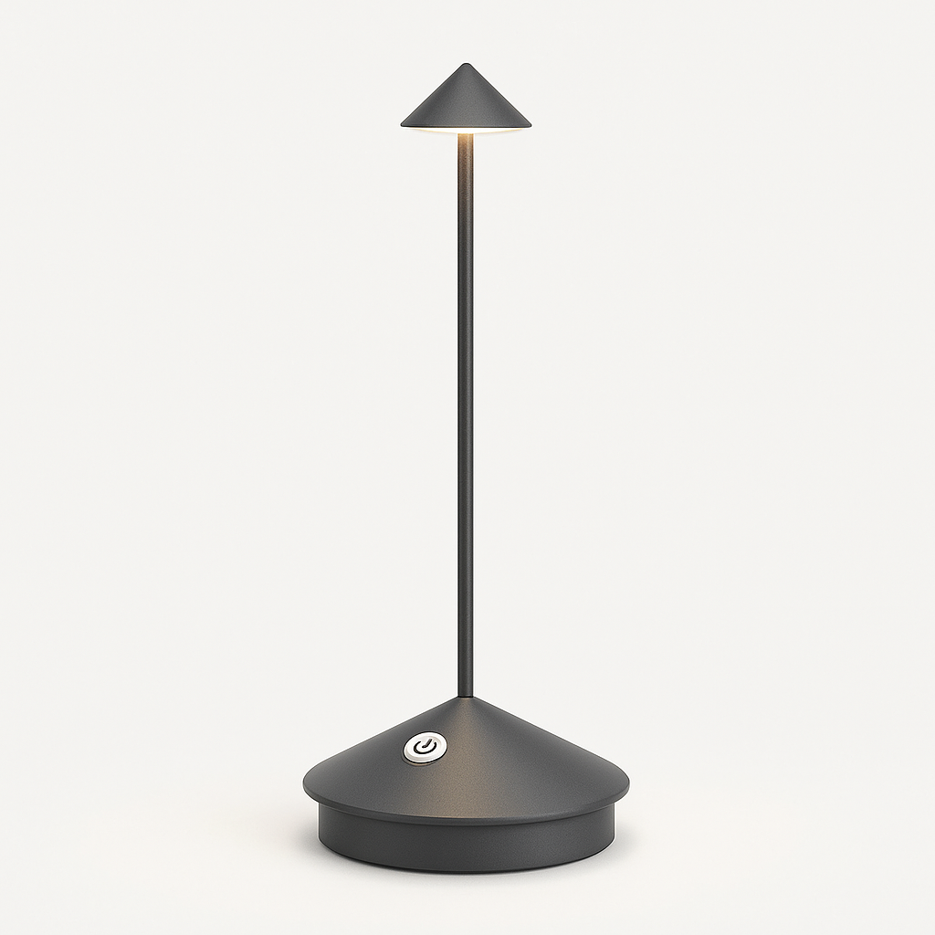 Minimalistisk Trådløs Bordlampe Uden Ledning - Vandtæt Belysning Belysning Tech Butik Grå