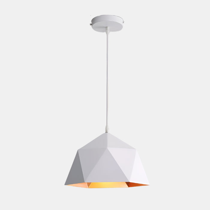 Moderne Geometrisk Pendellampe med Diamantmønster Hængelamper Tech Butik B hvid 25cm