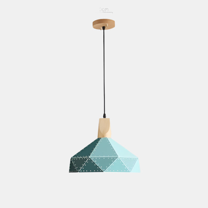 Moderne Geometrisk Pendellampe med Diamantmønster Hængelamper Tech Butik B Huller Grøn 30 cm