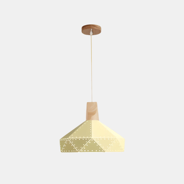 Moderne Geometrisk Pendellampe med Diamantmønster Hængelamper Tech Butik B Huller Gul 30 cm