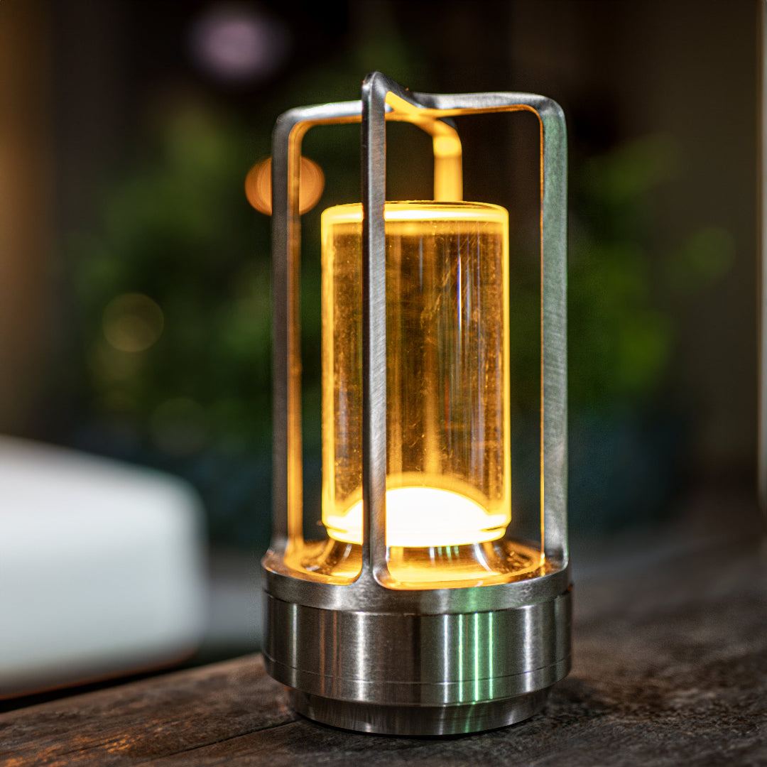 Moderne Krystalbordlampe med Refrakteret LED-Glød Bordlampe Tech Butik Sølv