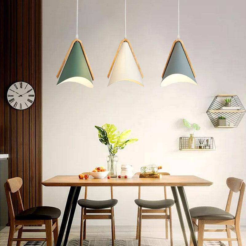 Moderne LED-trådophængt træpendellampe til hjemmet Hængelamper Tech Butik