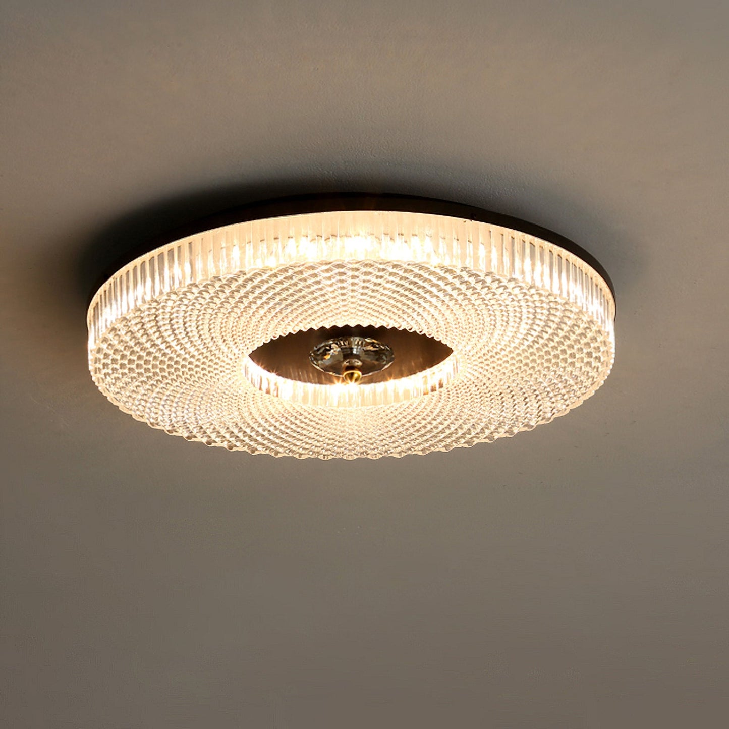 Moderne LED Loftlampe til Elegant Indretning Loftslampe Tech Butik Dia 40cm x H 7cm Sort Varmt lys