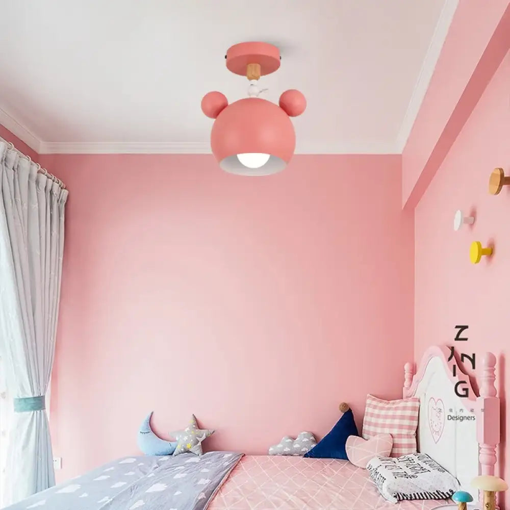 Moderne Loftlampe med Elegant Træ-Jern Design Børnelamper Tech Butik