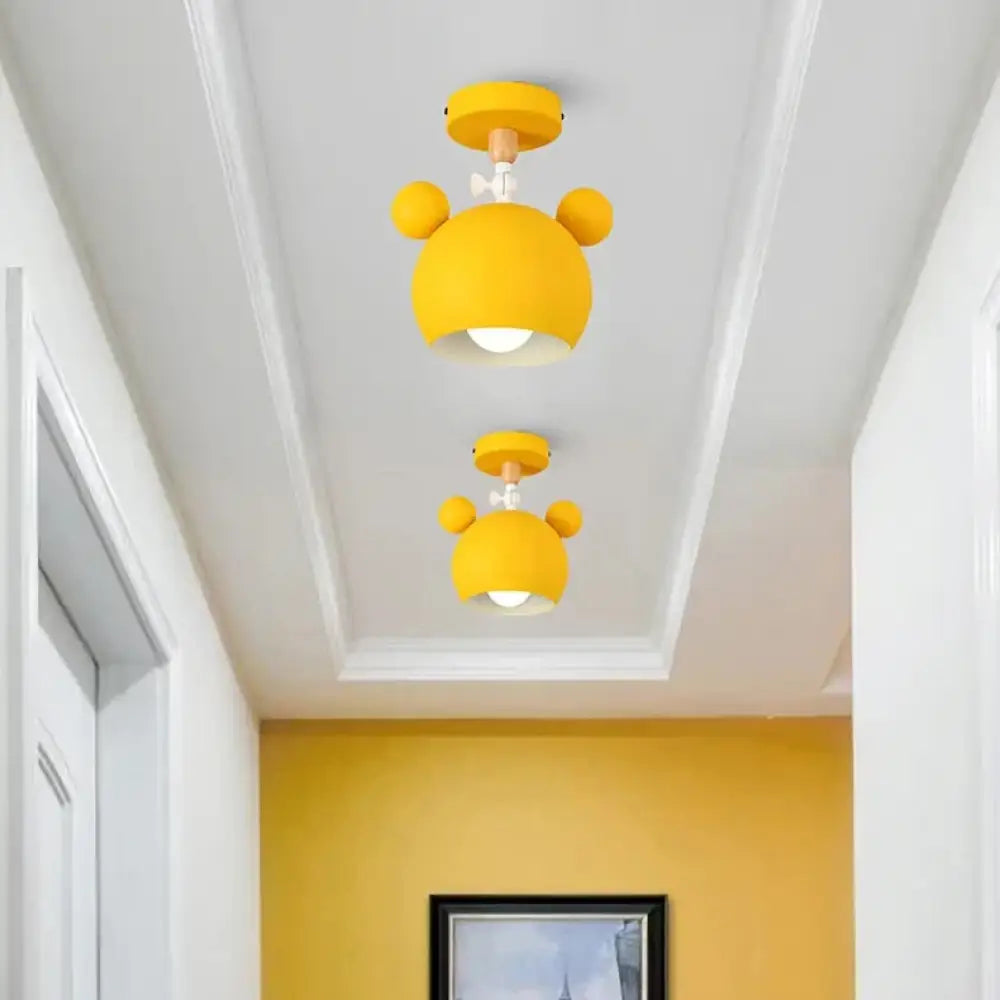 Moderne Loftlampe med Elegant Træ-Jern Design Børnelamper Tech Butik