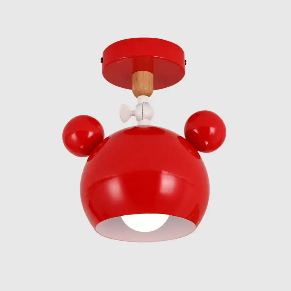 Moderne Loftlampe med Elegant Træ-Jern Design Børnelamper Tech Butik Rød