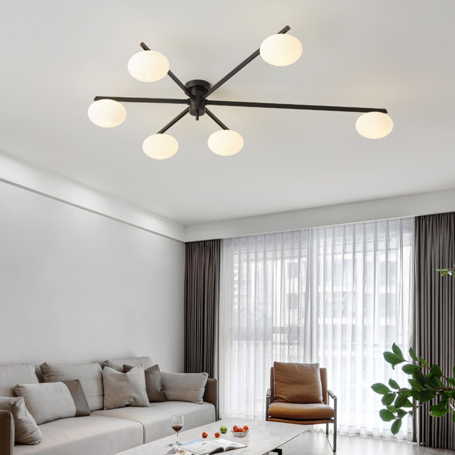 Moderne Minimalistisk Loftlampe med Elegante Ovale Pærer Loftslampe Tech Butik