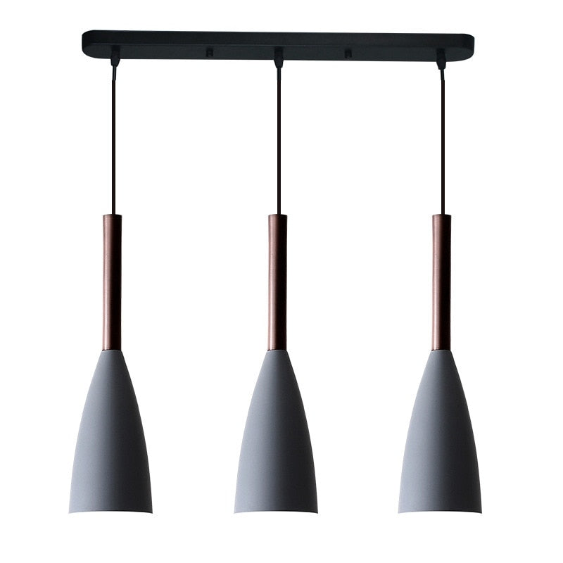Moderne Nordisk Loftlampe Hængelamper Tech Butik 3 stk Rektangulær grå