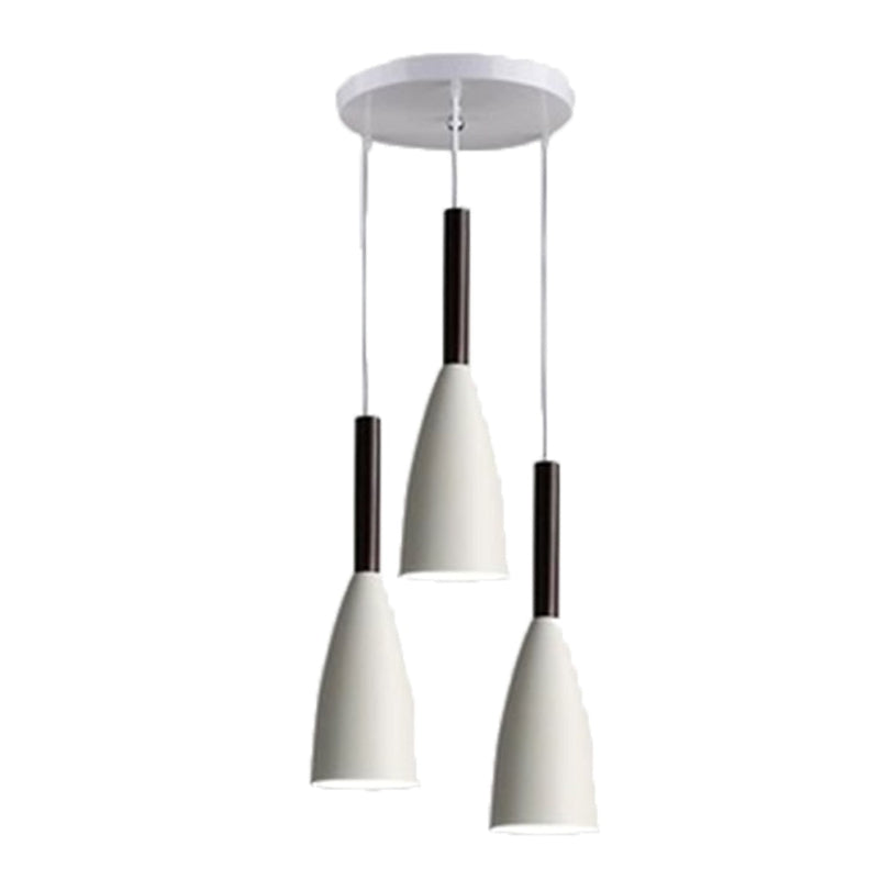 Moderne Nordisk Loftlampe Hængelamper Tech Butik 3 stk runde helt hvide