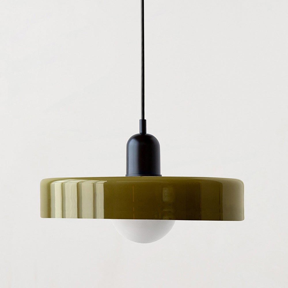 Moderne Pendel i farvet glas Hængelamper Tech Butik Grøn Sort 25 x 18 cm